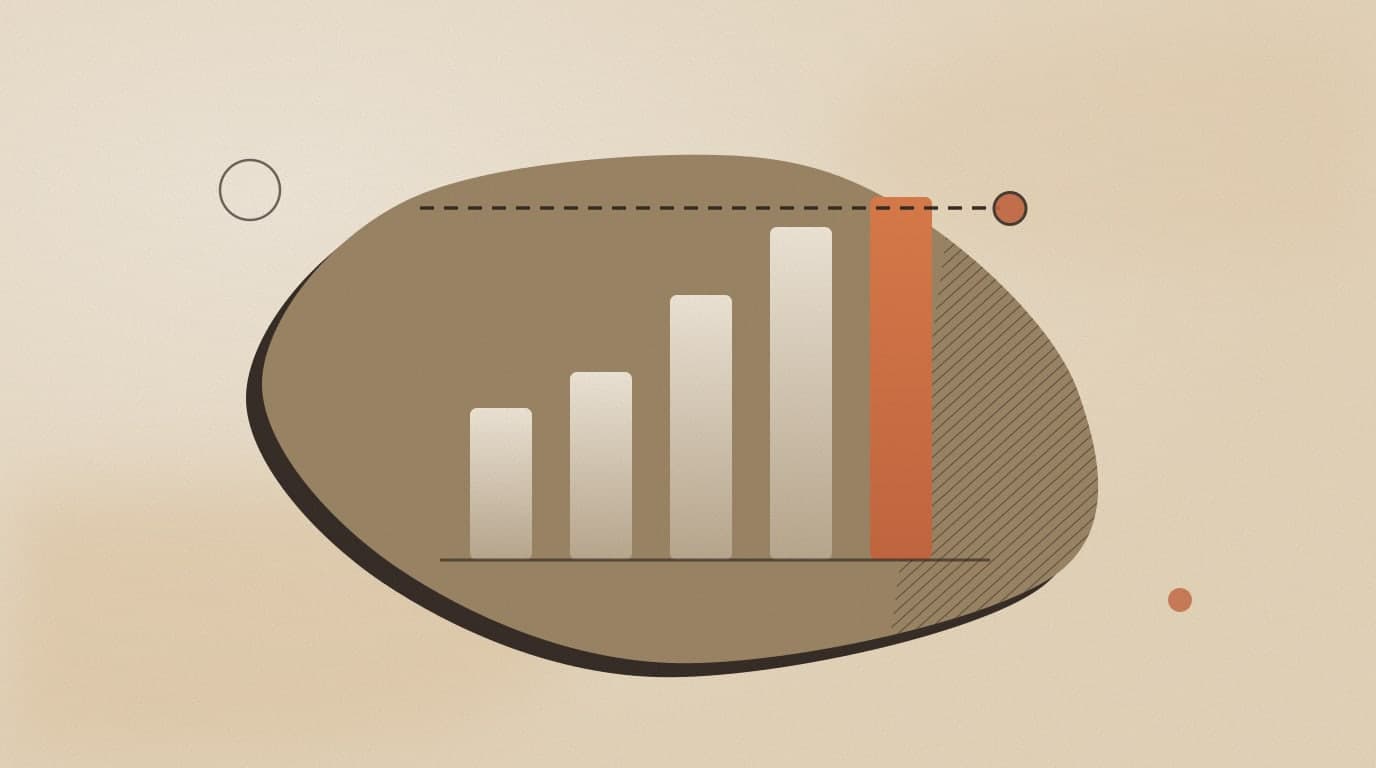 Abstract bar chart of Jev's accuracy rising with confidence, with a dashed 95% threshold line that only the top bar clears